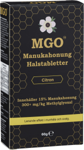 MGO Manukahonung 300+ Halstabletter Citron 60 g