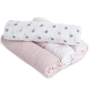 Aden+Anais Muslinfilt 112 x 112 cm Doll Pink 4-pack