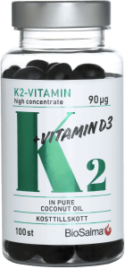 BioSalma K2 90 µg + D3-vitamin 25 µg 100 st kapslar