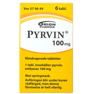 Pyrvin 100 mg behandling mot springmask 6 tabletter