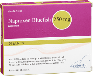 Naproxen Bluefish Tablett 250mg Blister, 20tabletter