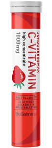 BioSalma C-vitamin 1000 mg Jordgubb 20 brustabletter