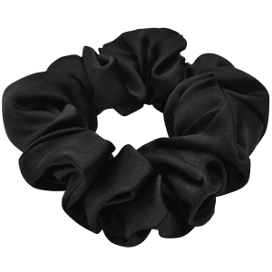 Lenoites Mulberry Silk Scrunchie Black