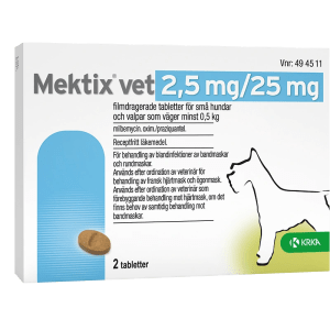 Mektix vet Filmdragerad tablett 2,5mg/25mg Blister, 2tabletter