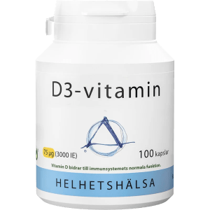 Helhetshälsa D3-vitamin, 75 µg, 3000 IE 100 kapslar