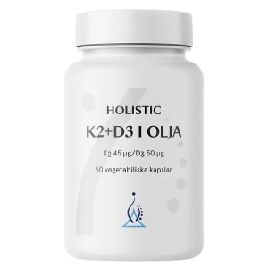 Holistic K2+D3-vitamin i olivolja 60 vegetabiliska kapslar