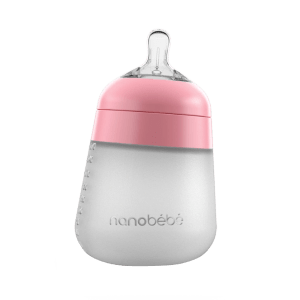 Nanobébé Flexy silikonflaska Anti-kolik 270 ml  Rosa