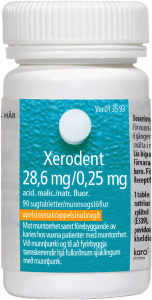 Xerodent sugtablett 28,6 mg/0,25 mg 90 st