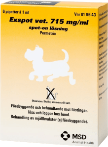 Exspot vet. lösning för hund 715 mg/ml 6 x 1 ml