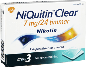 NiQuitin Clear depotplåster 7 mg/24 timmar 7 st