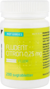 Fludent citron sugtablett 0,25 mg 200 st
