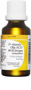 ACO D-vitamin olja orala droppar 80IE/droppe 25 ml