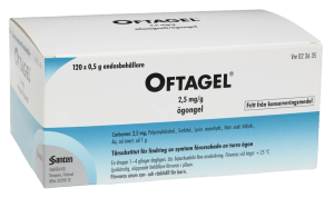 Oftagel ögongel i endosbehållare 2,5 mg/g 120 st