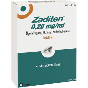 Zaditen ögondroppar lösning i endosbehållare 0,25 mg/ml 60x0,4 ml