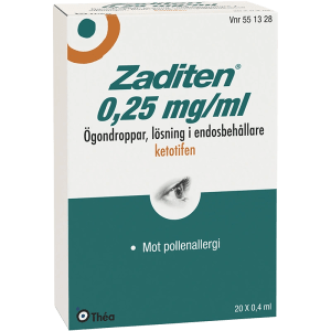 Zaditen ögondroppar i endosbehållare 0,25 mg/ml 20x0,4 ml