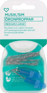 Hjärtats musik- och simpropp medium/large 1 par