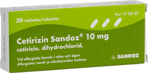 Cetirizin Sandoz filmdragerad tablett 10 mg 30 st