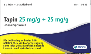 Tapin kräm 25 mg/g + 25 mg/g 5 g