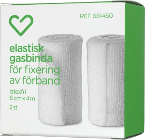 Hjärtats elastiska gasbinda 6 cm x 4 m 2 st