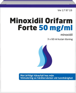 Minoxidil Orifarm Forte kutan lösning 50 mg/ml 3x60 ml