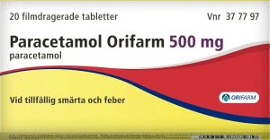 Paracetamol Orifarm filmdragerad tablett 500 mg 20 st