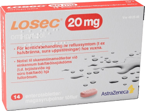 Losec enterotablett 20 mg 14 st