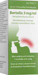 Bertolix Munhålespray, lösning 3mg/ml Sprayflaska 30ml (150 puffar)