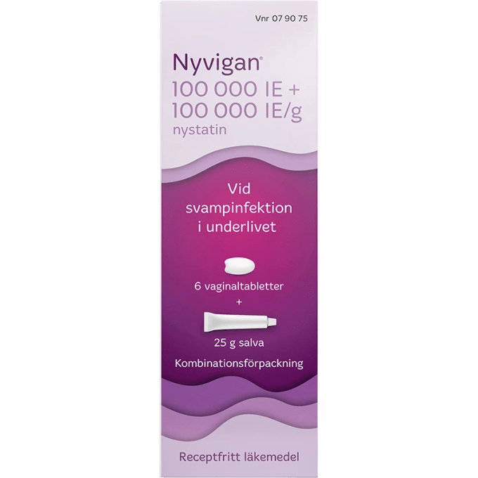 Nyvigan Salva + vaginaltablett 100000IE/g+100000IE Tub + Blister, 25g + 6 tabletter Nyvigan
