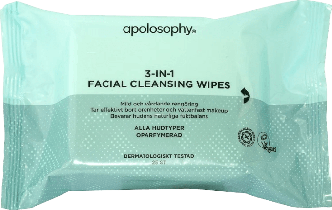 Apolosophy Face 3in1 Facial Cleansing Wipes 25 st Apolosophy