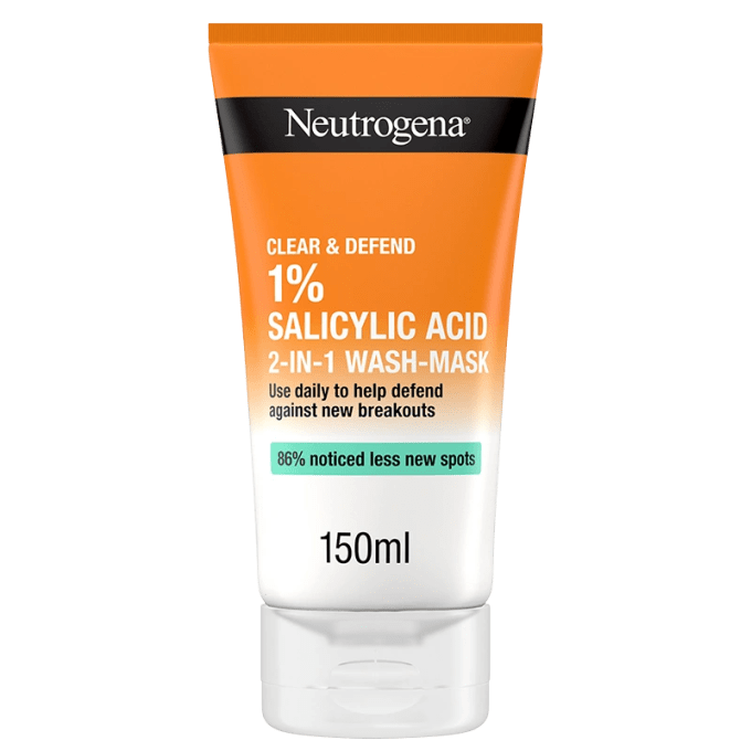 Neutrogena Clear & Defend 1% Salicylic Acid 2-in-1 Wash Mask 150 ml Neutrogena