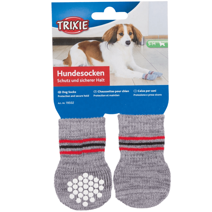 Trixie Hundsock 2-pack Non-slip Grå L-XL Trixie