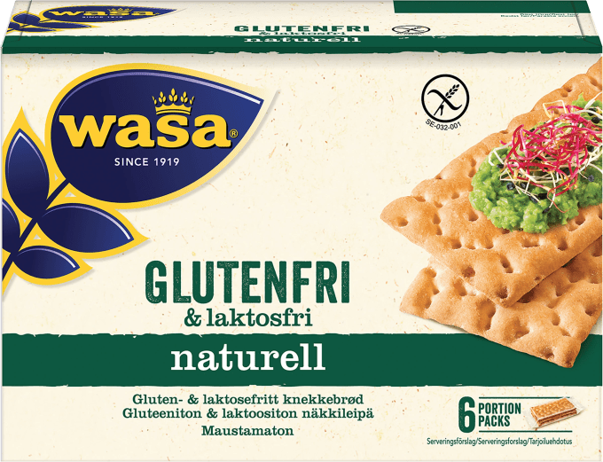 Gluten och laktosfritt Knäckebröd naturell 240gram 