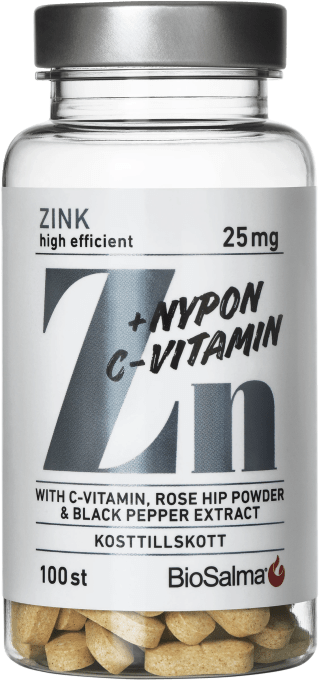 BioSalma Zink + C-vitamin & Nypon 100 st tabletter BioSalma