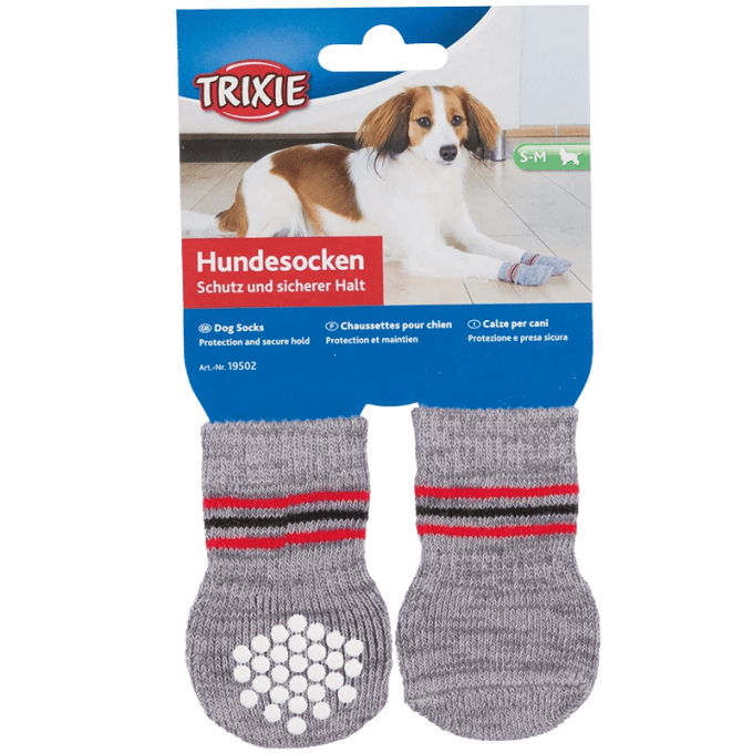 Trixie Hundsock 2-pack Non-slip Grå XL Trixie