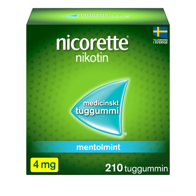 Nicorette Mentolmint medicinskt tuggummi 4 mg 210 st Nicorette
