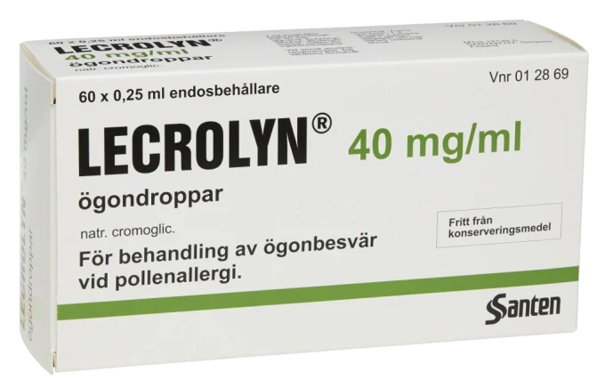 Lecrolyn ögondroppar i endosbehållare 40 mg/ml 60 st Lecrolyn