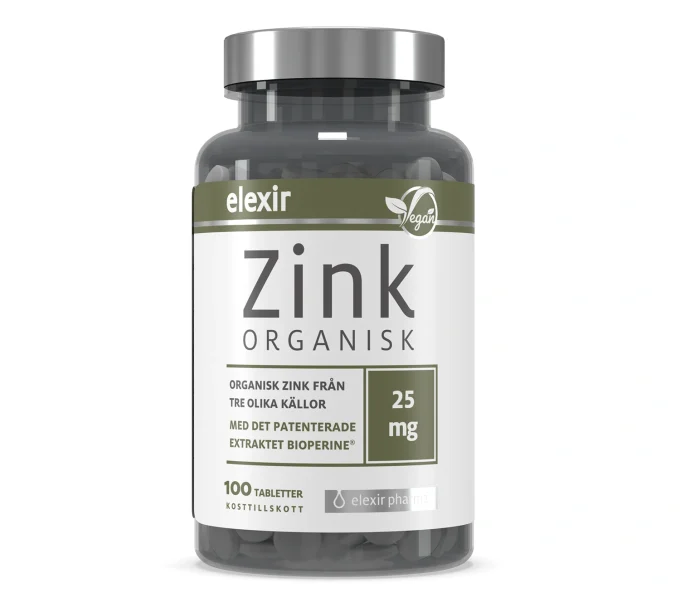 Elexir Pharma Organisk Zink 25 mg 100 tabletter Elexir Pharma