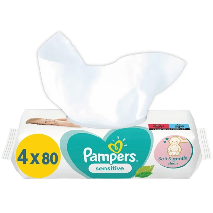 Pampers Sensitive Baby Våtservetter 4-pack, 320 st Pampers