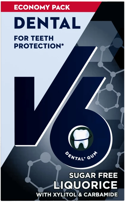 V6 Dental Liquorice tuggummi 70 g V6