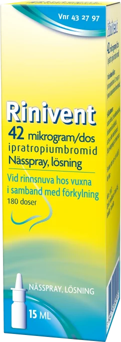 Rinivent Nässpray 42 mikrogram/dos 15 ml Rinivent