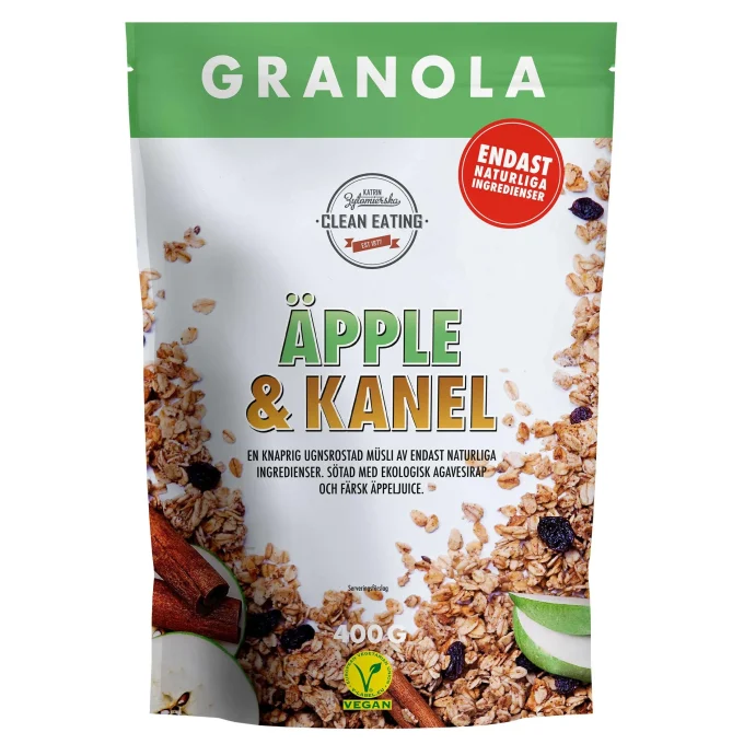 Clean Eating Granola Äpple & Kanel 400 g Clean Eating