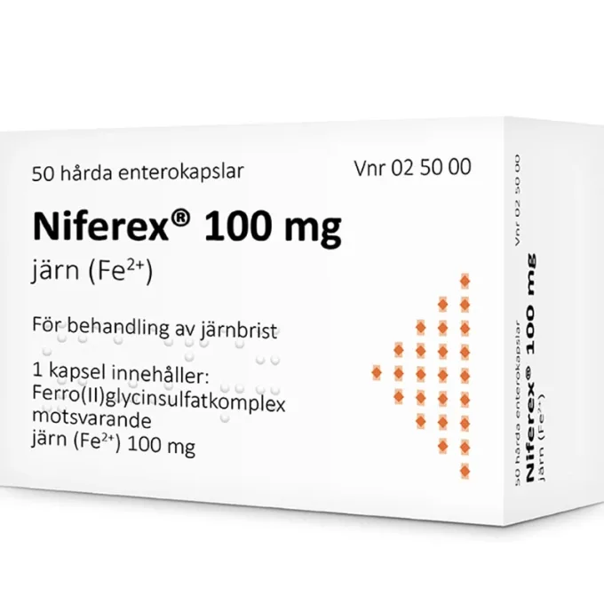 Niferex Enterokapsel Hård 100mg Blister 50 kapslar Niferex