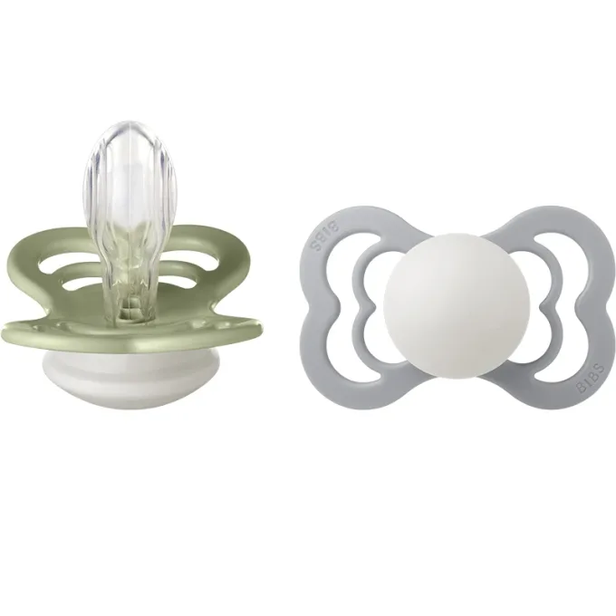 BIBS Supreme Silicone Sage Glow/Cloud Glow 2-pack Size 2 Bibs