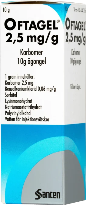 Oftagel ögongel 2,5 mg/g 10 g Oftagel