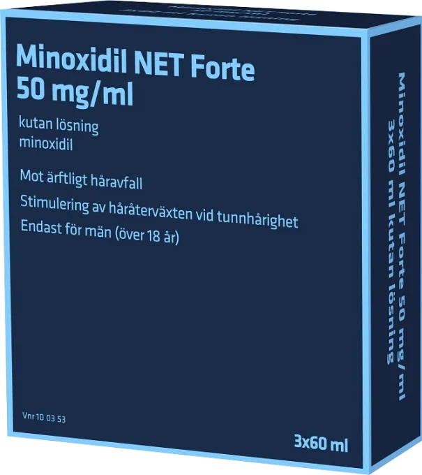 Minoxidil NET Forte Kutan lösning 50mg/ml Flaska, 3x60ml Minoxidil