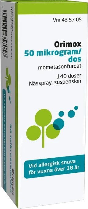 Orimox Orifarm Nässpray suspension 50 µg/dos 140 doser Orifarm