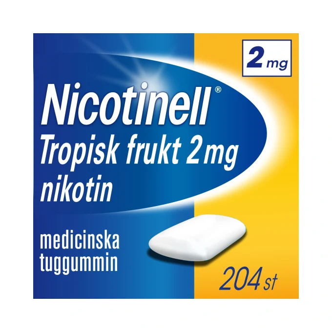 Nicotinell Tropisk frukt medicinskt tuggummi 2 mg 204 st Nicotinell