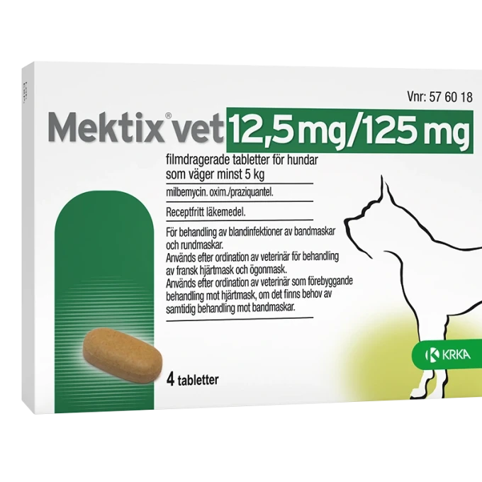Mektix vet Filmdragerad tablett 12,5mg/125mg Blister, 4tabletter Mektix vet