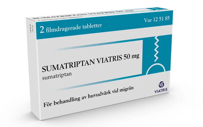 Sumatriptan Viatris 50 mg 2 tabletter Mylan