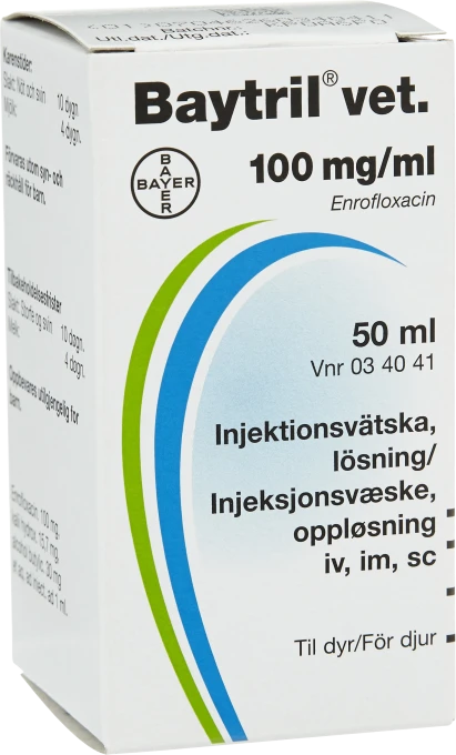 Baytril® vet. Injektionsvätska, lösning 100mg/ml Injektionsflaska, 50ml 
